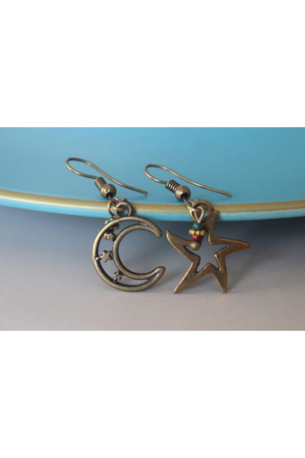 delay art-Women's Bronze Metal Bohemian Earrings Hand Spread Bijouterie 1
