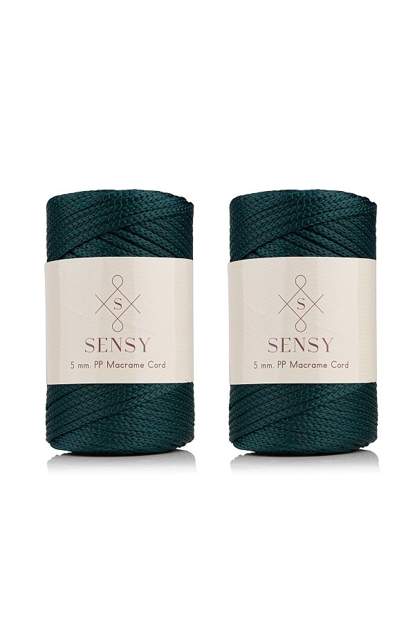 SENSY-Premium Polyester Macrame String 5 mm Pp Cord Σετ 2 Πράσινο, Jumbo String, Makrame, Supla, Σχοινί τσάντας 1