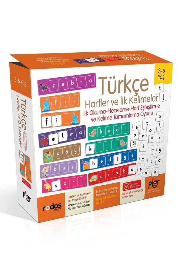 Piar Kids-Turkish First Letters and Words/First Reading-Speeching-Letter Matching and Word Completion Game/3-6 Years Old 1