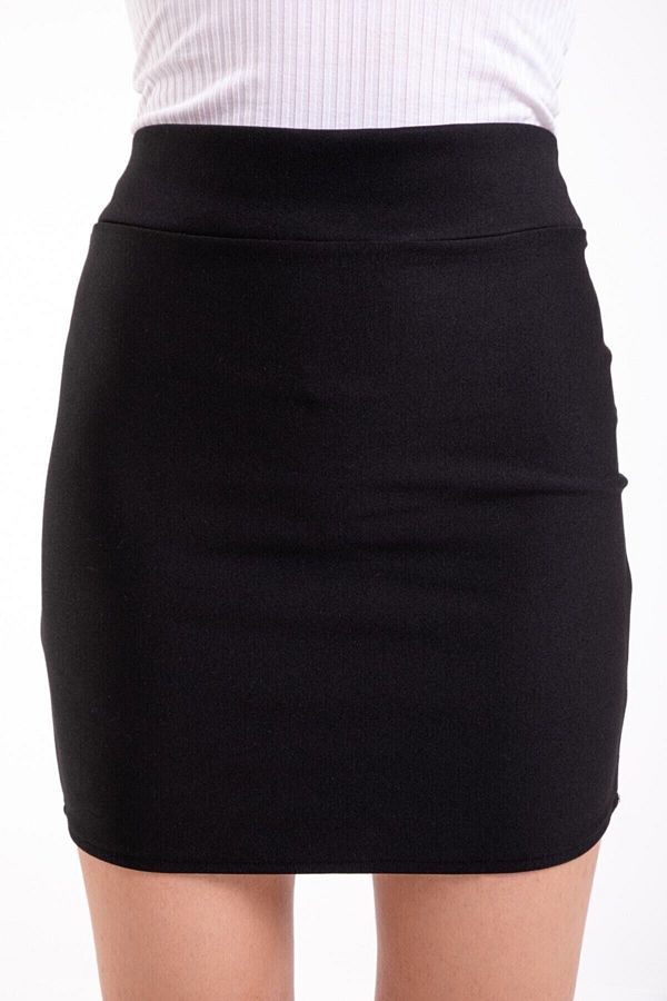 TrendNera Black Mini Pencil Skirt