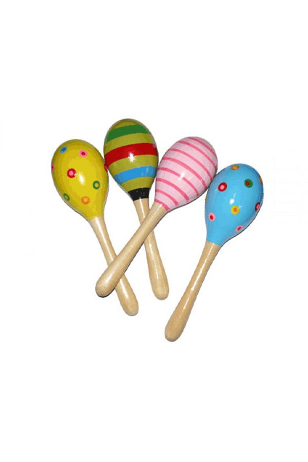 alpanya Colorful Maracas Rattle Wooden Maracas Assortment Kids Baby Rattle Toy Maracas Musical Instrument Trendyol