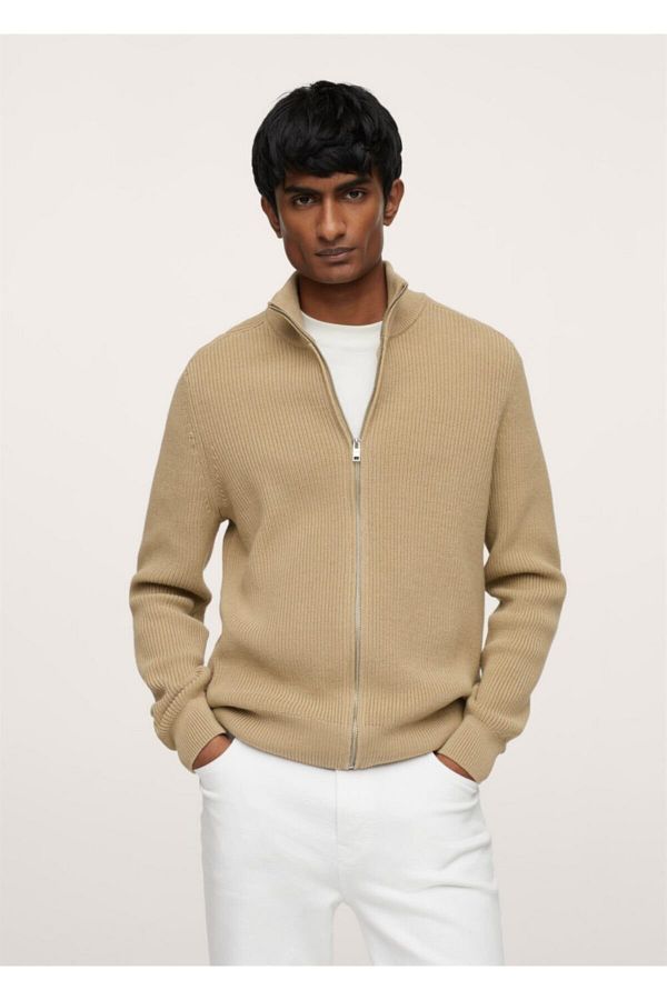 MANGO Man Cardigan Beige Trendyol