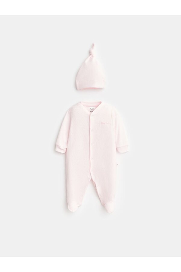 Pierre Cardin %100 Pamuk Organik Şapkalı Bebek Tulumu