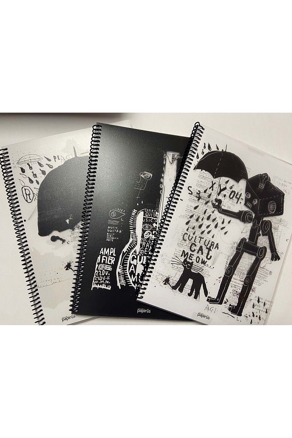 Colornote Papirüs-Papyrus Notebook 100 Yp.quared A4 Spir.pp.kpk.deep Black 1