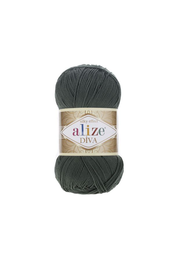 Alize-Diva 5 Pieces Khaki Hand Knitted - Floss Yarn Color Code 131 1