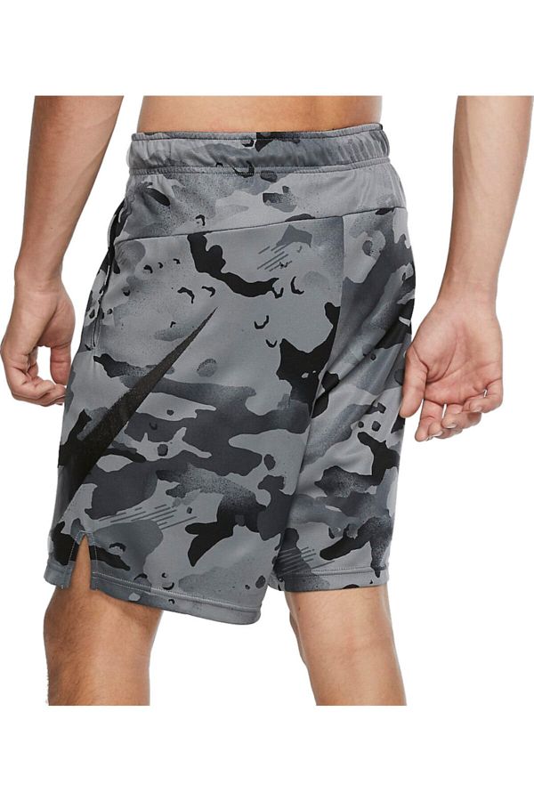 Nike training dry camo shorts in grey top