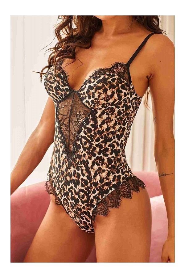 Merry See-Bielizna nocna Leopard Body 1