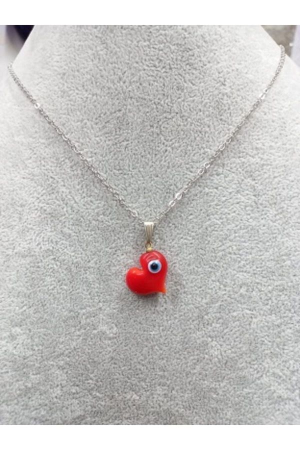 nazarboncuğu-Evil Eye Beaded Heart Necklace 1