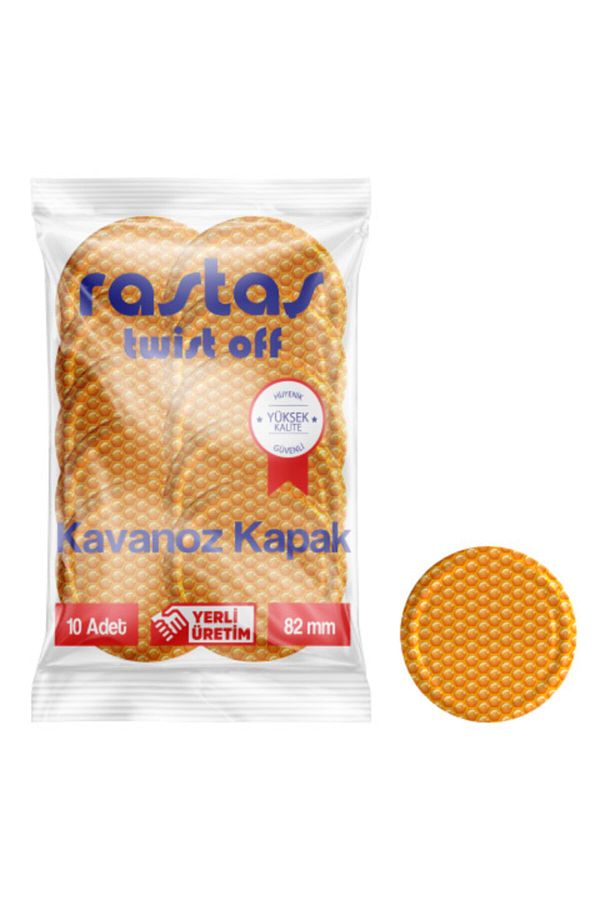 Rastaş-Packed 10 Jar Lids - With Honeycomb - 82 Mm 1
