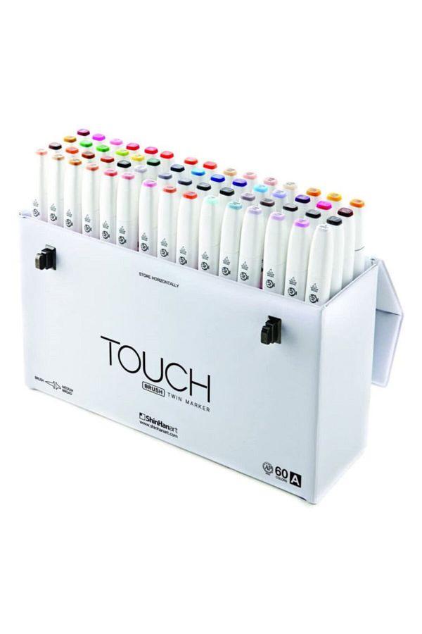 Touch-Twin Brush Marker Brush Tip Marker Set 60 Colors Set A 1