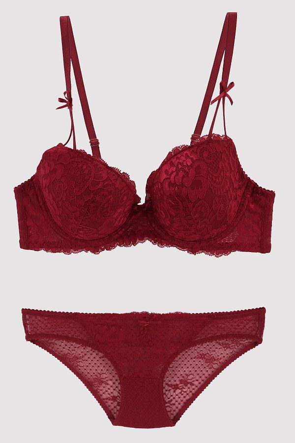 Pierre Cardin-Set sutien fără suport cu sârmă roșie pentru femei 1