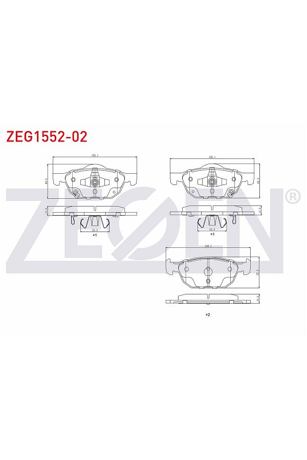 İthal-Honda Civic X (Fc) 1.5 Rs 2016-2016 - Front Alerted Brake Pad Civic Ix 1.6 I-Dtec 2012-2016 1