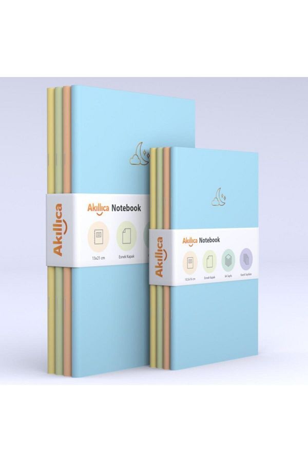 AKILLICA-8 Notebook Set Checkered Soft Pastel Notebook 1
