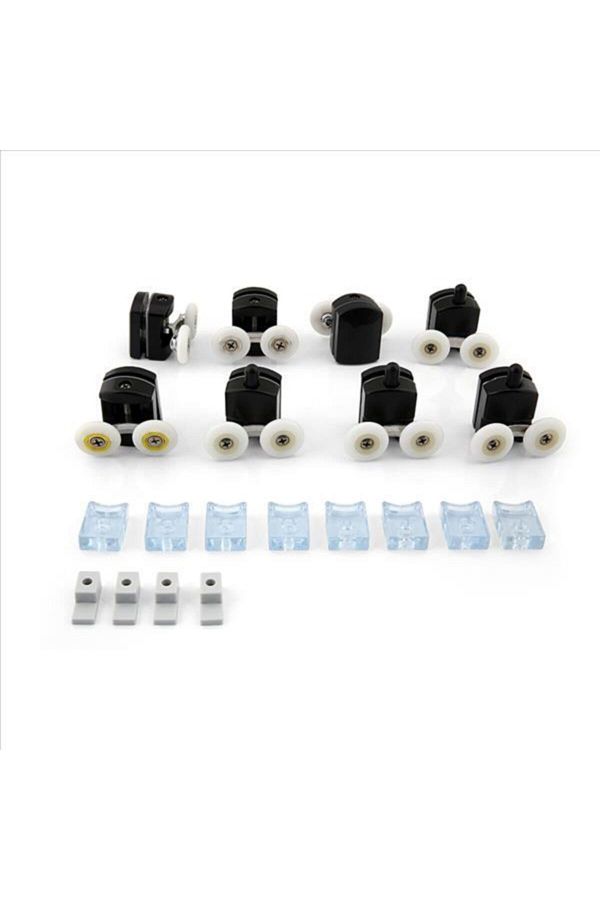 ÖZELDUS-Custom Shower Shower Cabin Wheel Bearing Wheel Set Metal 8-Piece Black 1