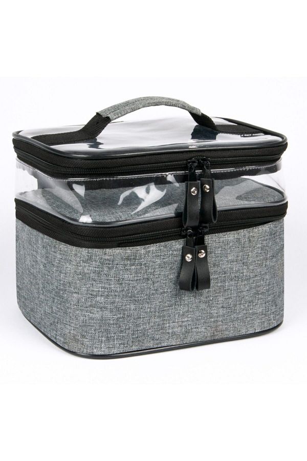Ankaflex Gray Makeup Bag Travel Bag Care Bag Double Compartment Lunch Box Lunchbox Bag Trendyol