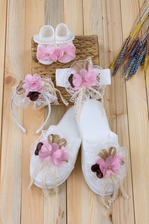 Pink bandana slippers on sale