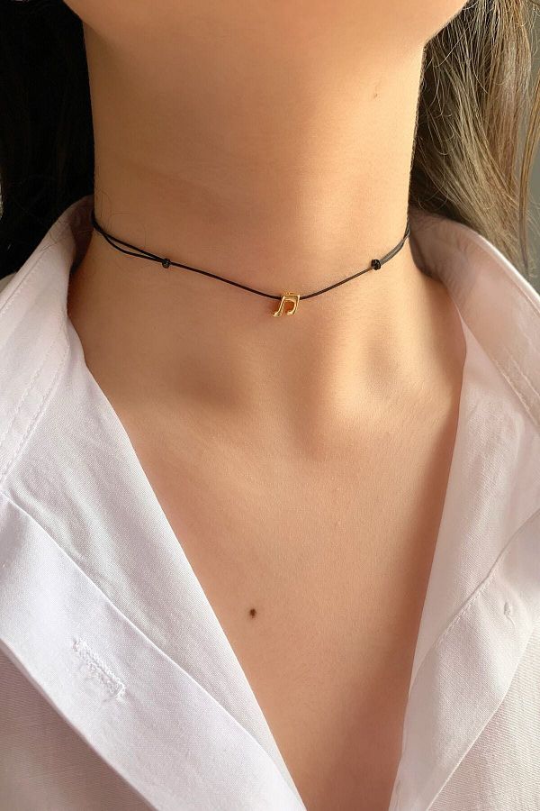 Pasha Collection Black String Music Note Pendant Choker Necklace Trendyol