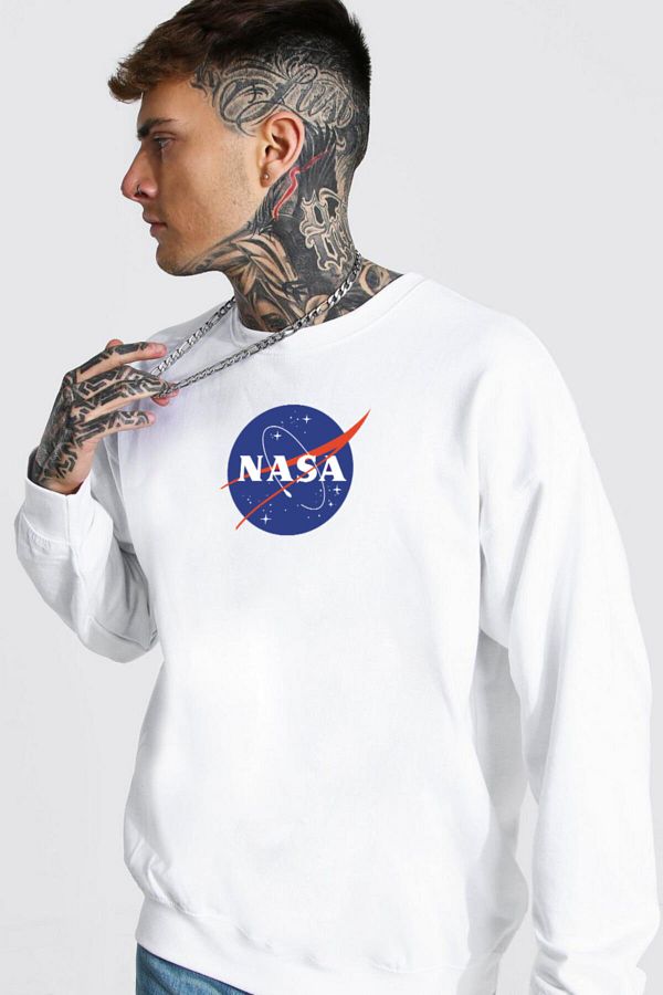 FUWEAR Cotton Oversize Fit Nasa Designed Unisex Sweatshirt Trendyol