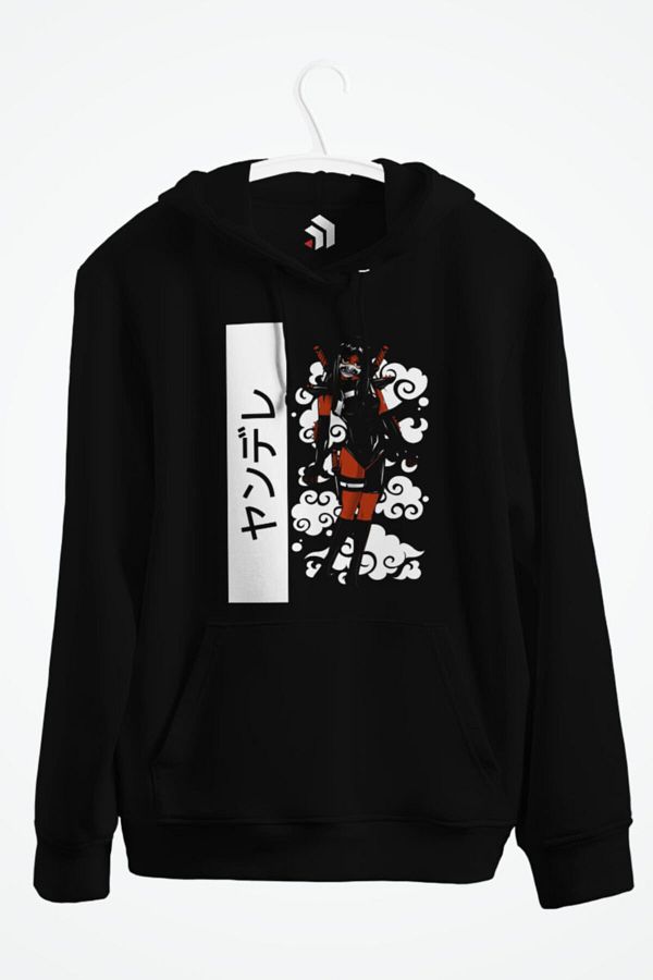karikatürstore-Yandere Oni Mask Gesugao Ecchi Anime Printed Hooded Sweatshirt 1