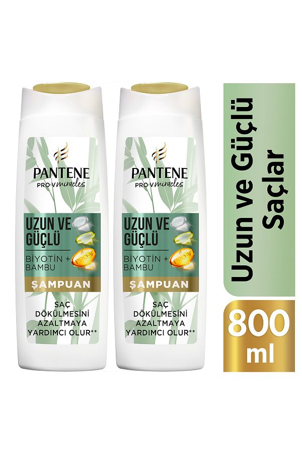 Pantene-شامبو طويل وقوي مع الخيزران والبيوتين 400 مل × 2 1