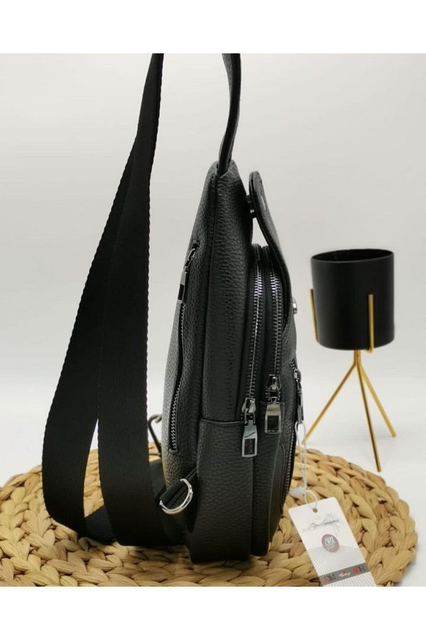 Arpelle Men s Black Double Sided Faux Leather Shoulder and Chest Bag Bodybag Trendyol