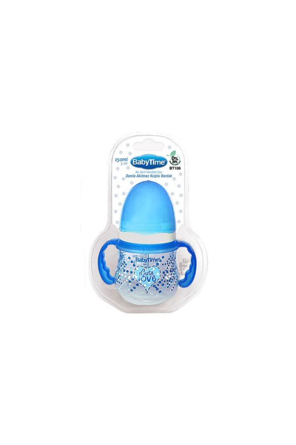 Babytime-Blue Color Non-Spill Cup with Handle 150ml 1