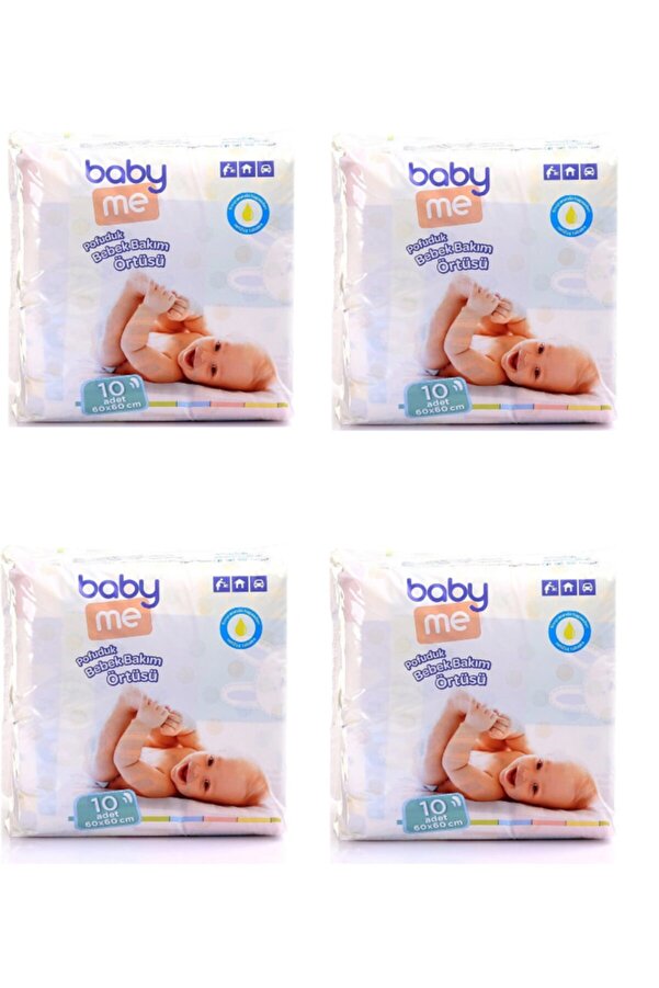 Baby Me Baby Me Pofuduk Alt Değiştirme Örtüsü 60x60 cm 10 Adet X 4 Adet