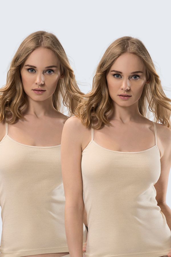 TÜREN-214 Rochie de seara pentru dama - Pachet de 2 camisole cu curea de sfoara 1