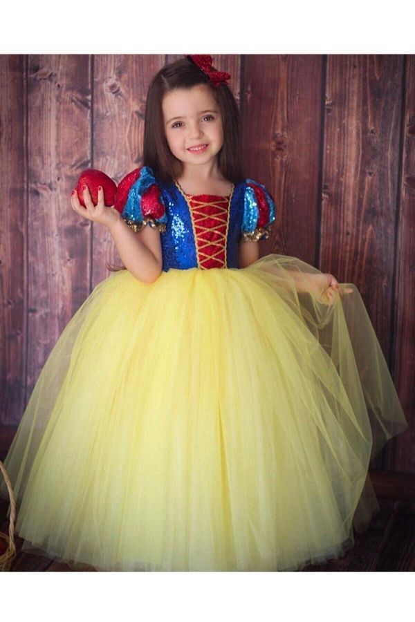 Kids-Girl Child Yellow Berra Snow White Costume 1