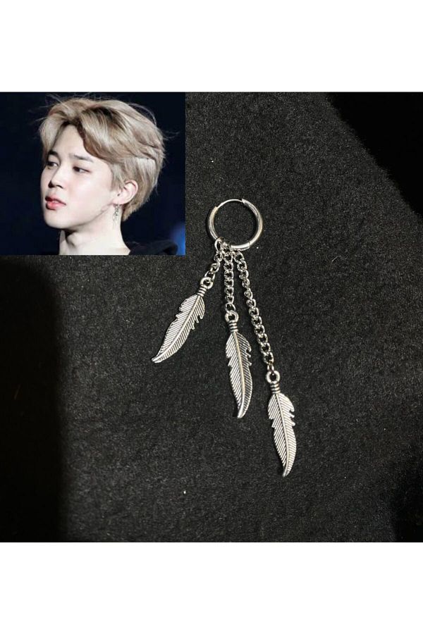 facnspt Favoriconsept Bts Jimin 3 Feather Chain Earrings pcs Trendyol