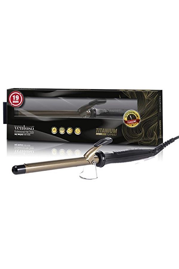 Ventoso-Eps31901 - Titanium Coated 19 mm Black Professional Curling Iron 1