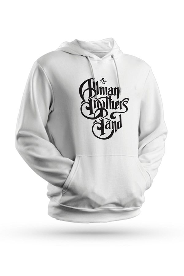 Karya Butik The Allman Brothers Band Printed White Unisex Hooded Sweatshirt Trendyol