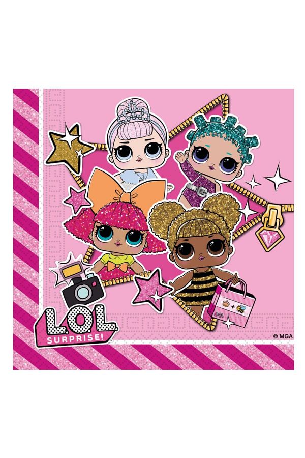 Huzur Party Store-Lol Doll Surprise Χαρτοπετσέτα με θέμα τον χαρακτήρα Fancy Girls Party Concept Άδεια 16 τεμάχια 16x16 cm 1