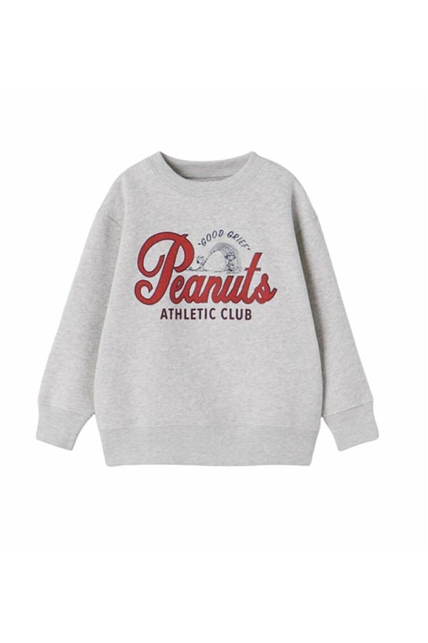 Llama Kids Peanuts Athletic Club Printed Gray Men s Sweatshirt Trendyol