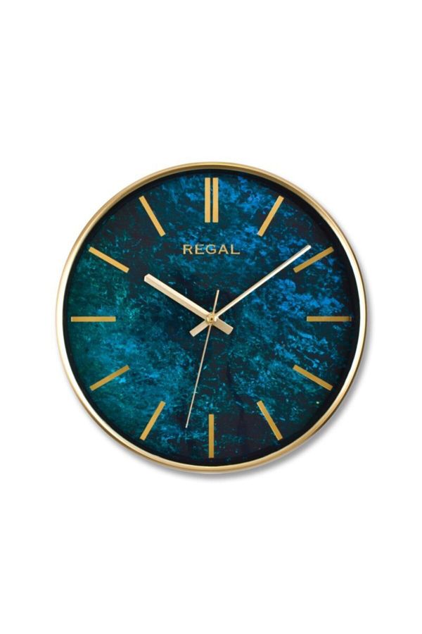 Regal-0250 Gh2 Thin Frame Onyx Marble Pattern Wall Clock 1