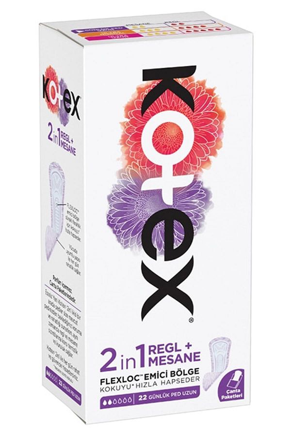 Kotex-22 Pieces 2in 1 Menstrual and Bladder Daily Pad 1