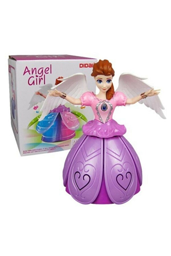 Ayver Angel Girl Dans Eden Sesli Işıklı Şarkı Söyleyen Pilli Oyuncak Prenses Bebek