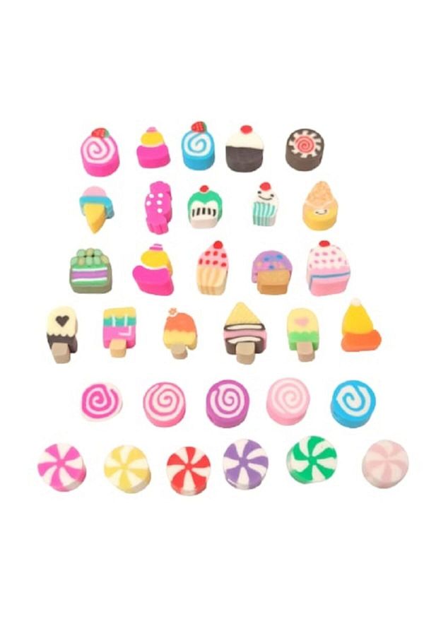 SUBUTAKI-30Pcs 10 Mm Polymer Clay Fimo Mixed Fimo Beads Ice Cream Fimo 1