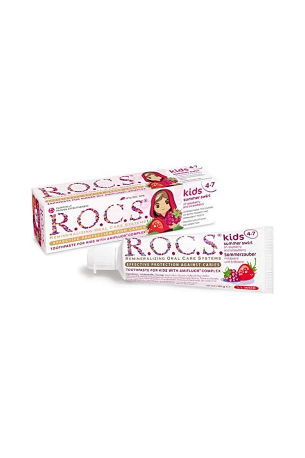 R.O.C.S.-معجون أسنان روكس للأطفال بعمر 4-7 سنوات بالفواكه 35 مل (التوت والفراولة) 1