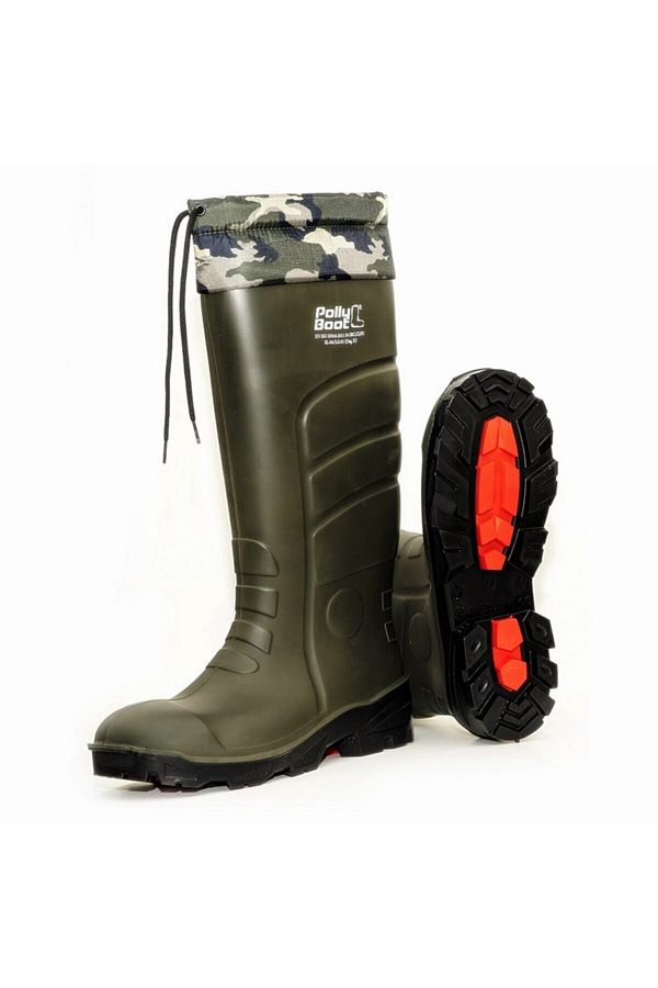 Polly Boot-Cizme unisex kaki cu toc gros 1