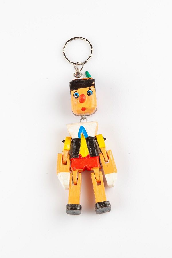 Dünyadan Hediyeler-Wooden Pinocchio Puppet Keychain 1