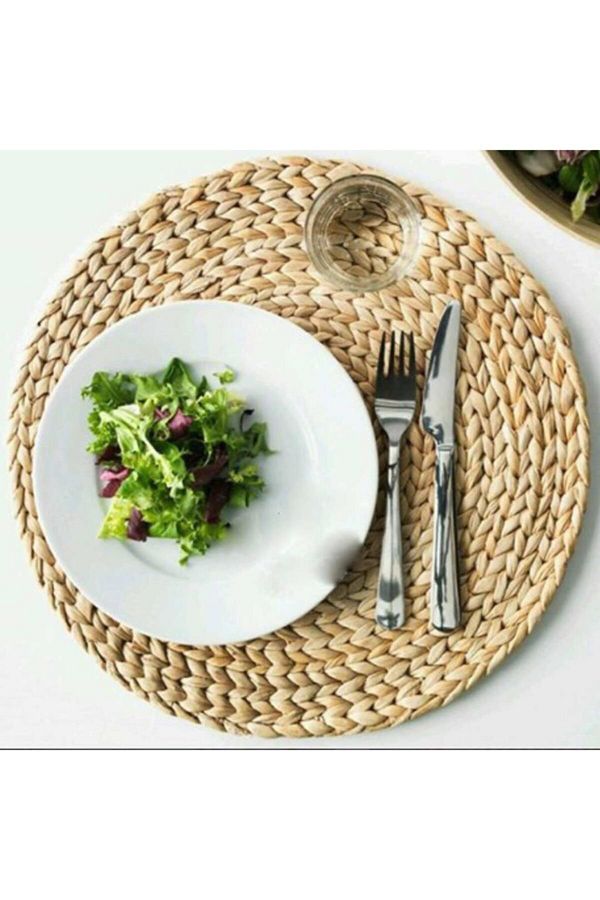 MİEN-Ikea Soare Wicker Knitted Placemat, Wicker Placemat, Wicker Placemat 1