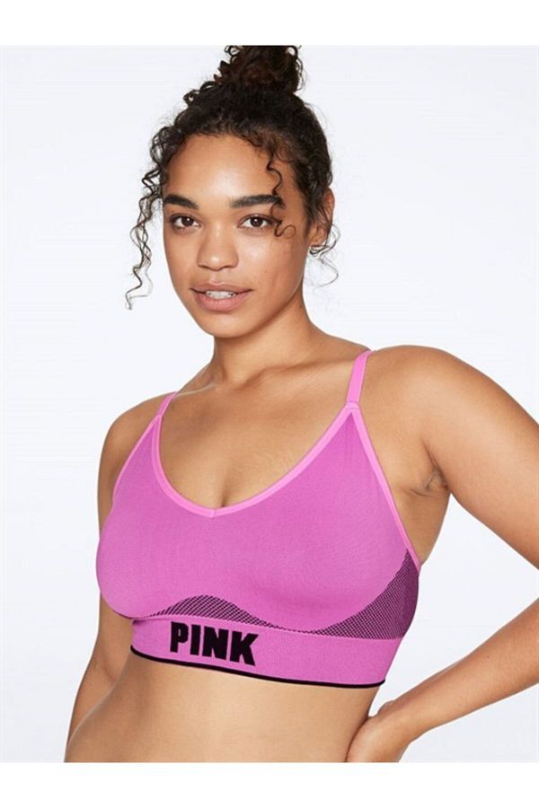 Victoria s Secret Women s Pink Seamless Thin Lined Sports Bra Trendyol