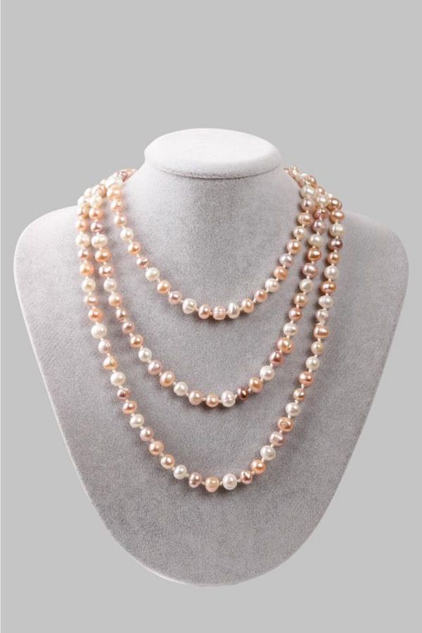 Saff Do al Ta Certified Pearl Necklace 80 cm REAL FRESHWATER PEARL 201707 Trendyol