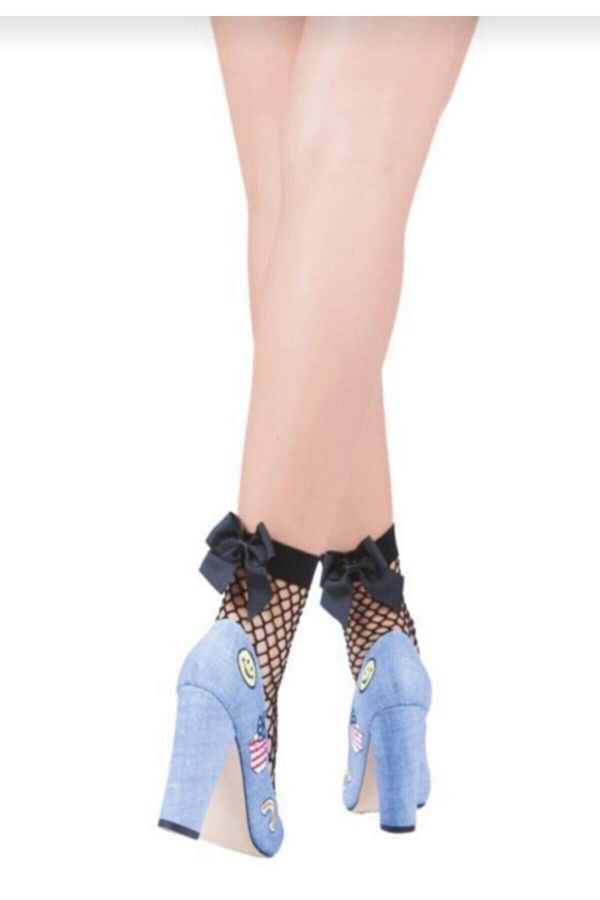Daymod-Black Socket Socks - with Mesh Accessories and Ribbon 1