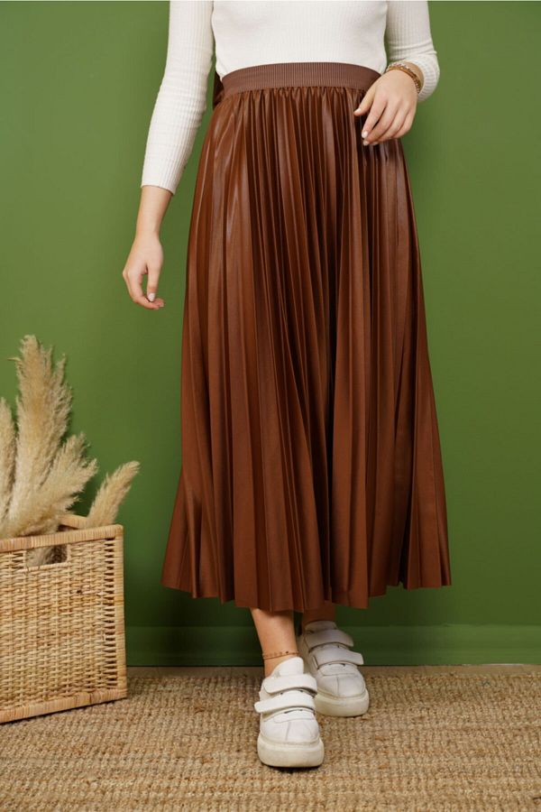 New look leather pleated skirt online