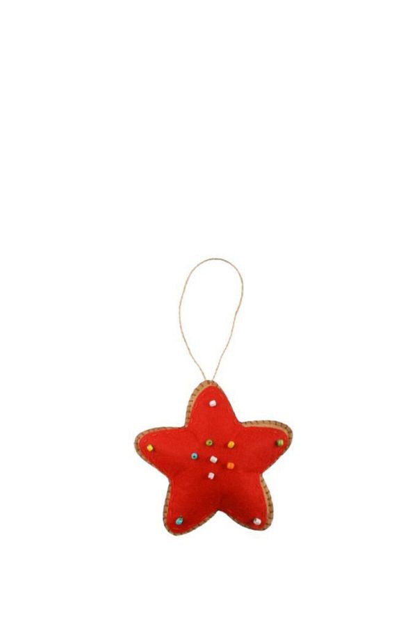ÇIRPAN EV-Ornament stea din fetru roșu 12cm 1