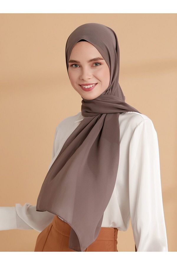 Tuva Şal-Chiffon Shawl - Dark Mink - 1