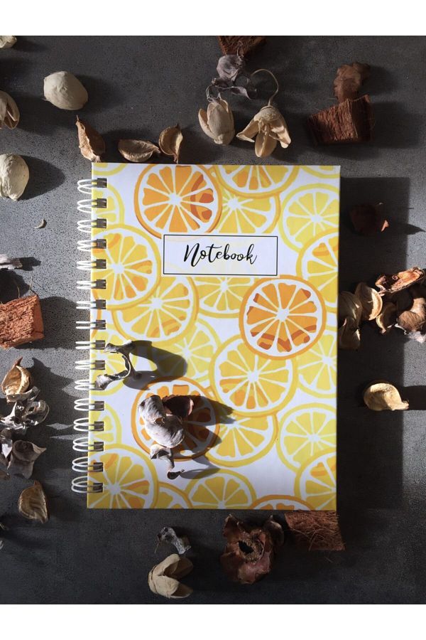 Fark Tanıtım-Orange Patterned Unlined Spiral Notebook 1