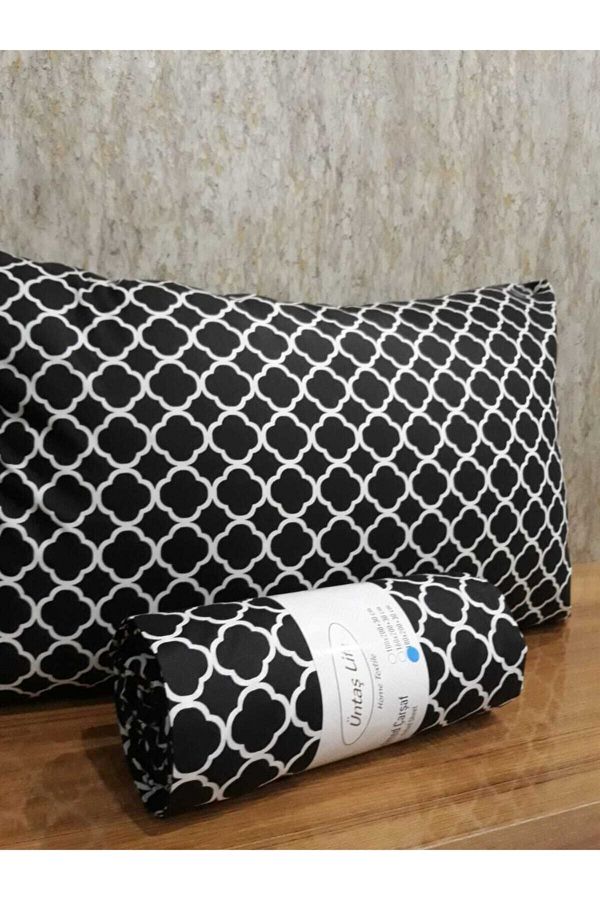 üntaş-Life Black Damak Single Elastic Sheet +1 Pillow Case Ecsiyahdamak100 1